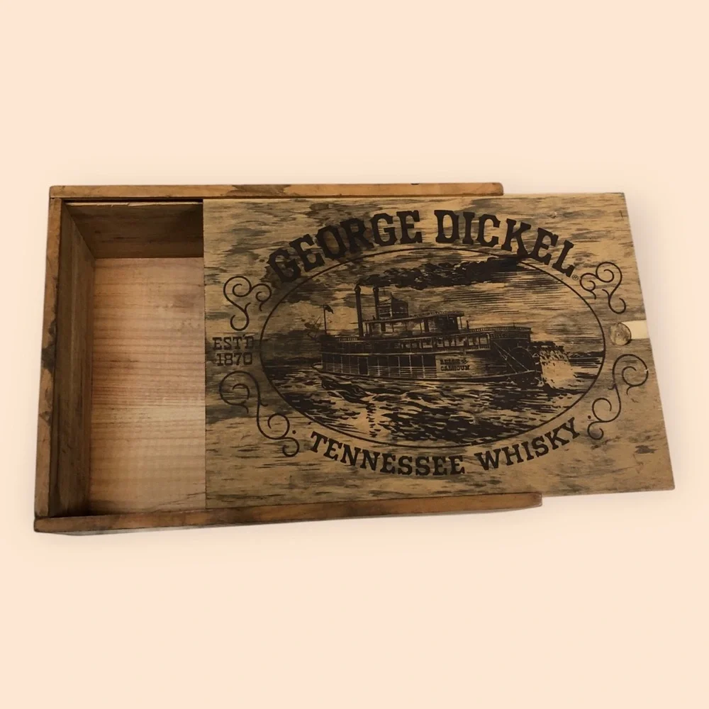 Vintage George Dickel Tennessee Wooden Whisky Box
